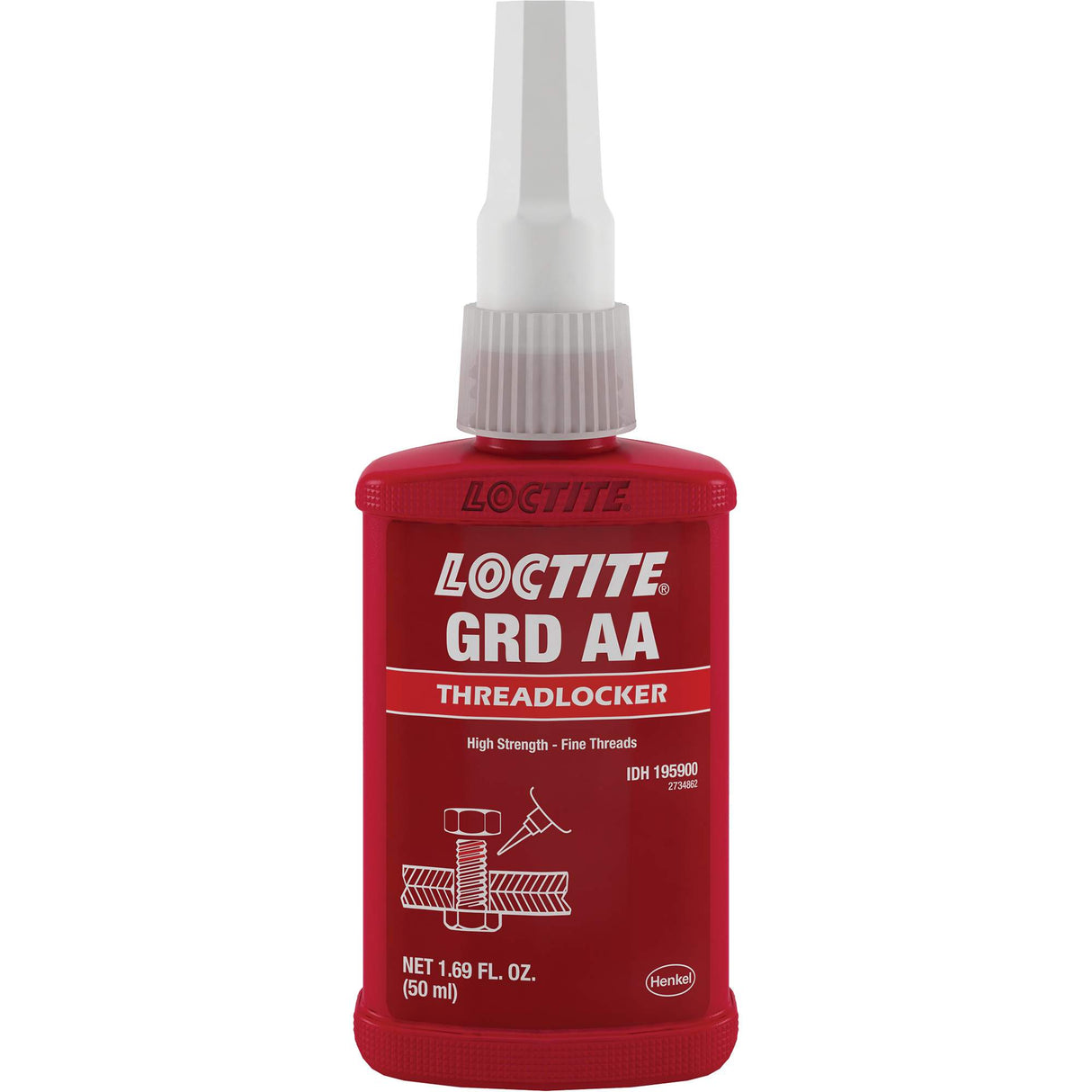 Letter Grade AA Wicking Grade Threadlocker, Green, High, 50 ml, Bottle