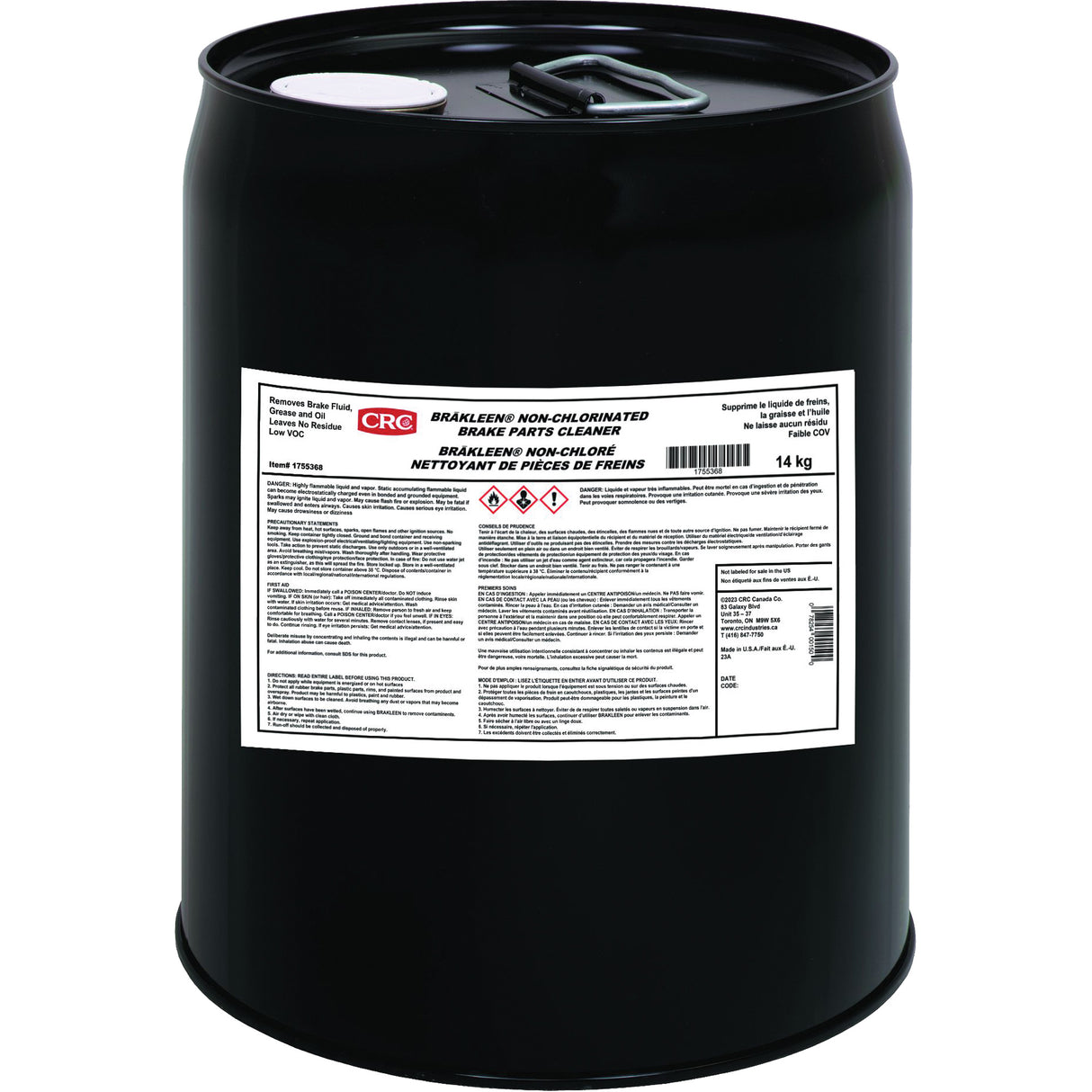 Brakleen® BPC Non-Chlorinated Low-VOC Brake Cleaner, Pail