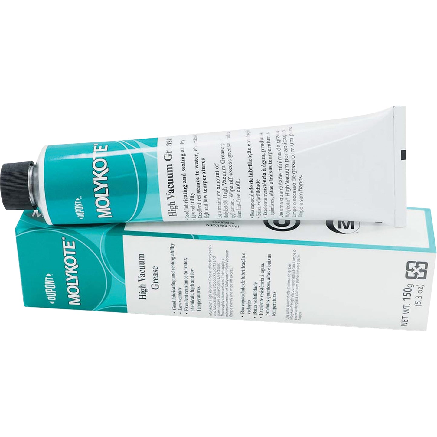 Molykote Hi-Vac Silicone-Based High Vacuum Grease, 5.3 oz., Tube