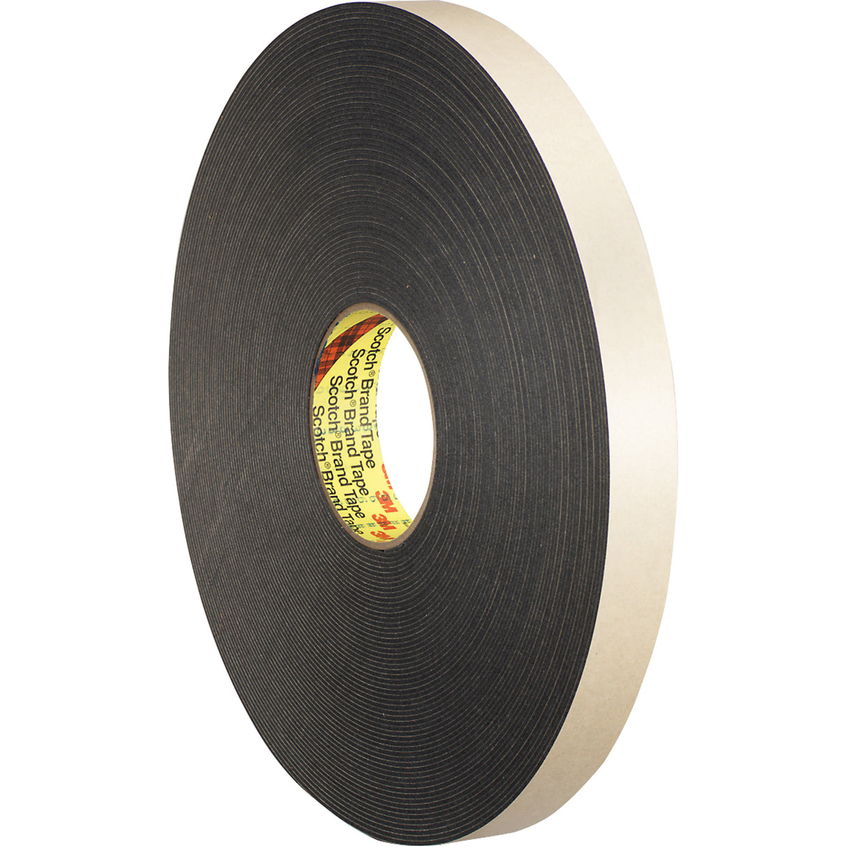 Double-Coated Foam Tape, 33 m (108') L x 25.4 mm (1") W, 62 mils, Polyethylene