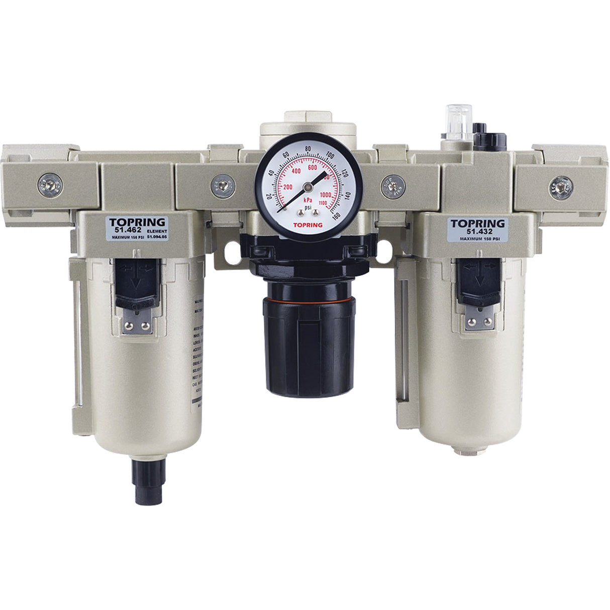 Filter, Regulator, Lubricator with Metal Bowl, 1/2" NPT, 150 PSI