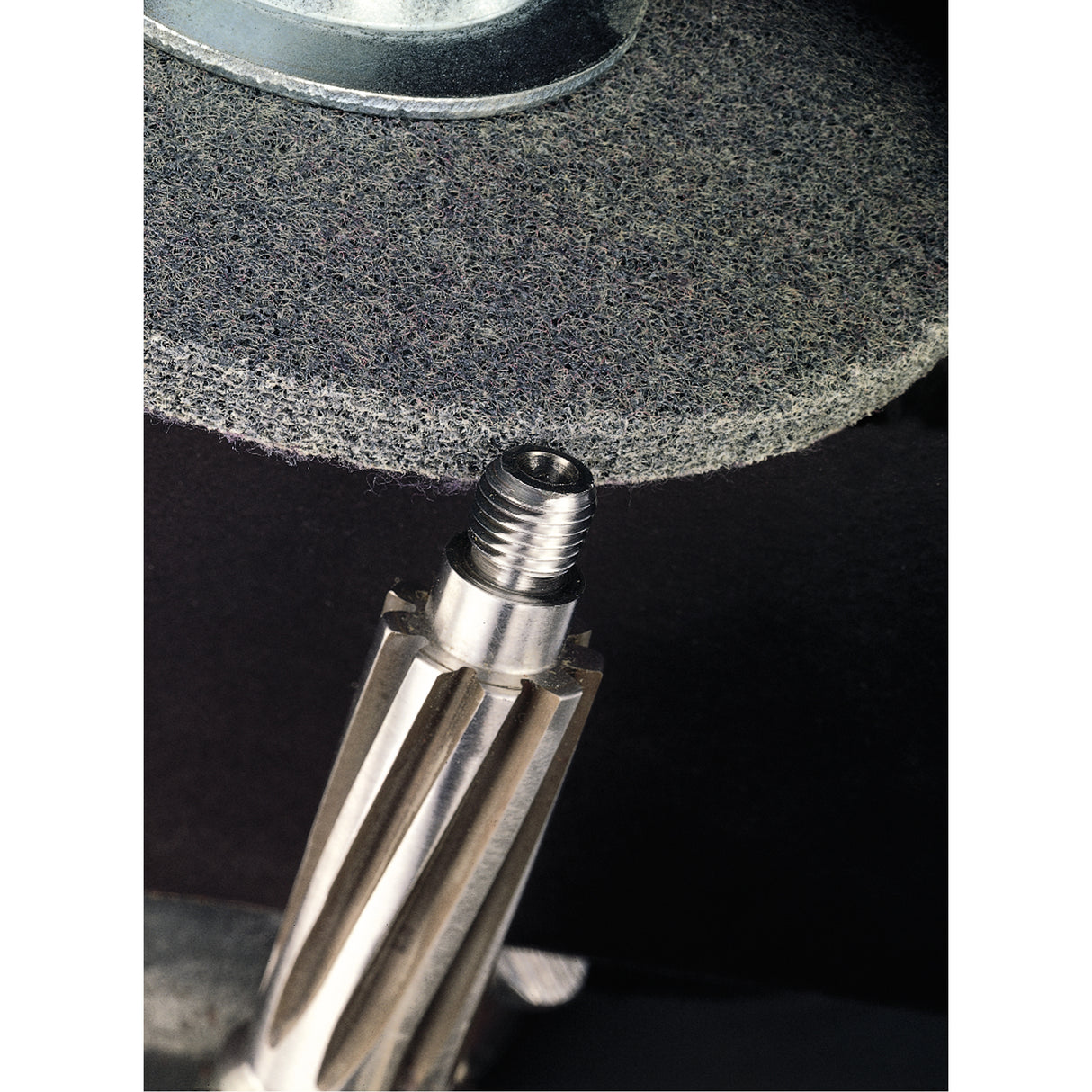 Scotch-Brite™ EXL Unitized Deburring Wheels, 1" x 1", 3/16" Arbor, 2A Grit, Aluminum Oxide