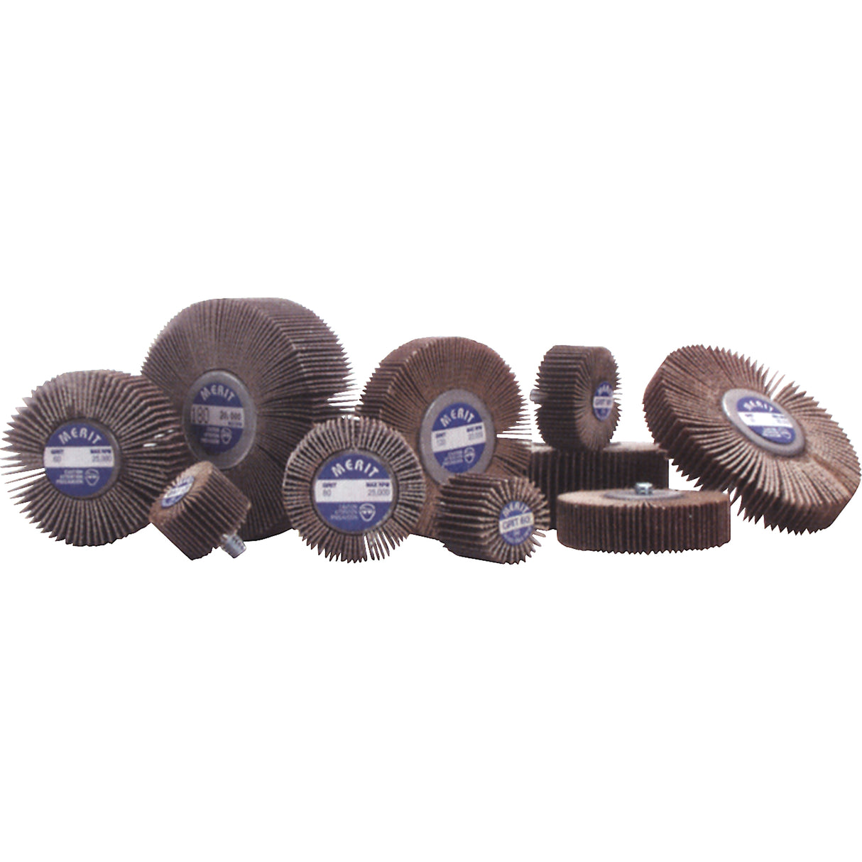 Flap Wheels - Mandrel Mounted Flap Wheels, Aluminum Oxide/Ceramic, 80 Grit, 1" x 5/8" x 1/4"