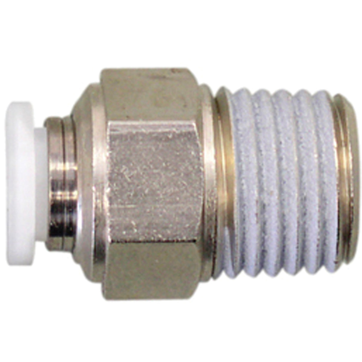Straight Threaded Connector, 1/4", Brass, NPT Thread