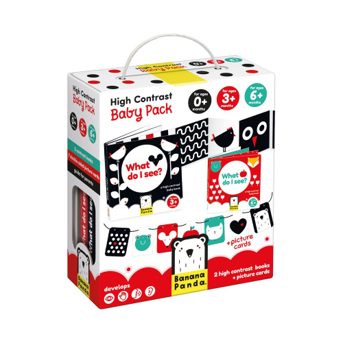 HIGH CONTRAST - BABY PACK - ACCORDION BOOK ( 0+/3m+/6m+) (Case of 4)