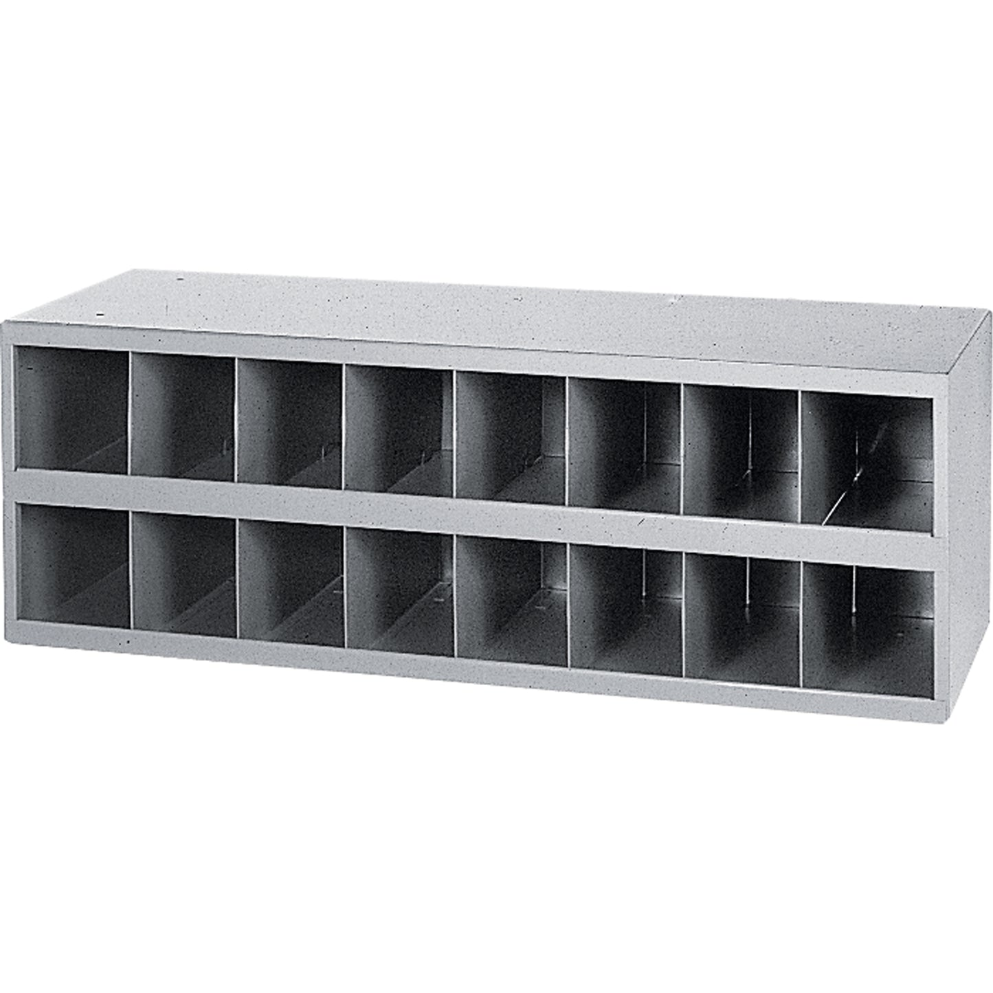 Steel Storage Bin Cabinet, 33-3/4" W x 12" D x 11-1/2" H, Grey