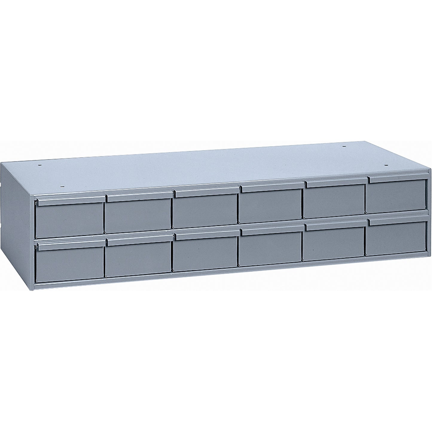 Industrial Drawer Cabinets, 12 Drawers, 33-3/4" W x 11-5/8" D x 7-3/8" H, Grey