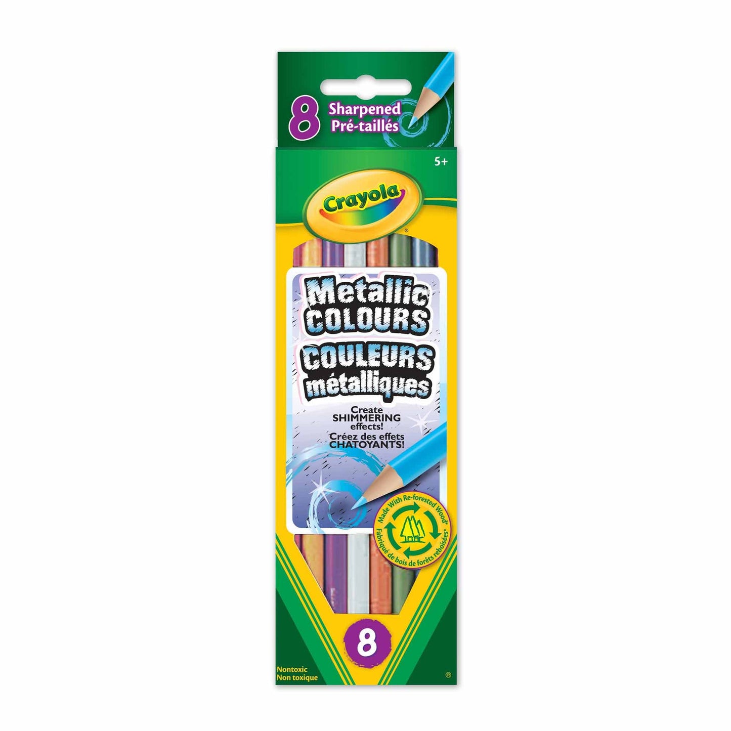 Crayola Metallic Coloured Pencils, 8 Count (Case of 12)