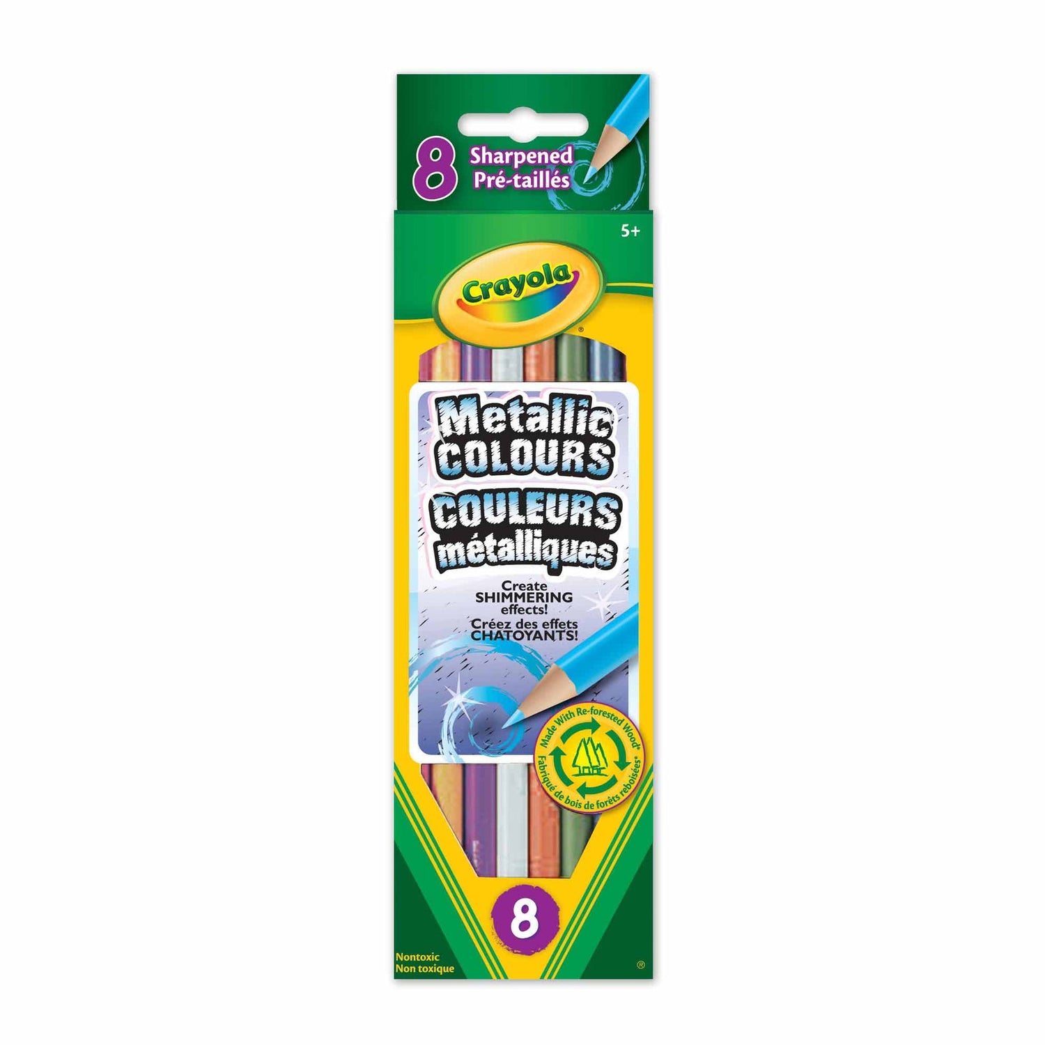 Crayola Metallic Coloured Pencils, 8 Count (Case of 12)