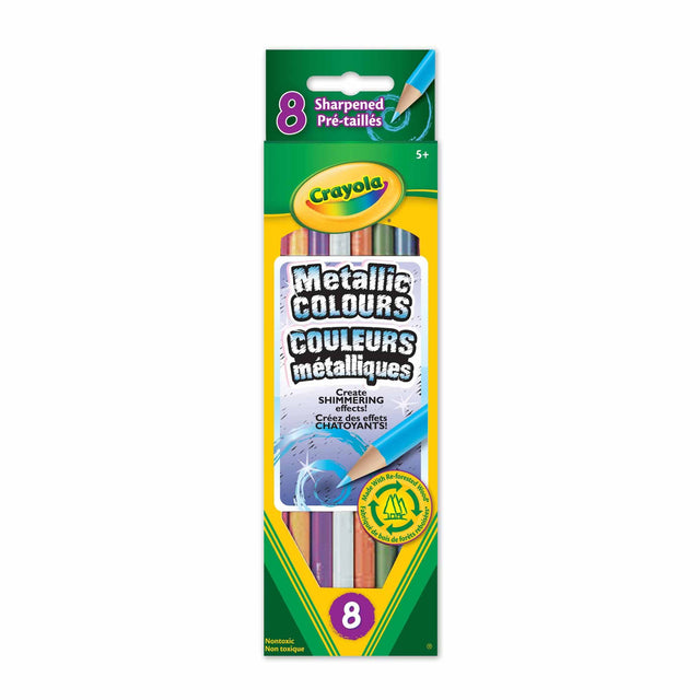 Crayola Metallic Coloured Pencils, 8 Count (Case of 12)