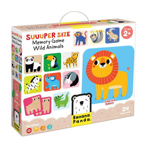 SUUUPER SIZE - MEMORY GAME WILD ANIMALS 24 cards (2+) (Case of 4)