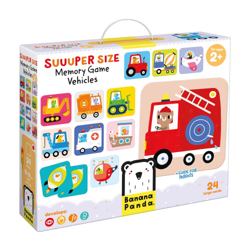 SUUUPER SIZE - MEMORY GAME VEHICLES 24 cards (2+) (Case of 4)