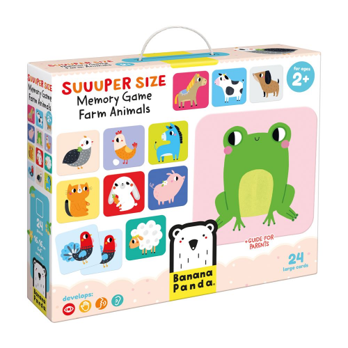 SUUUPER SIZE - MEMORY GAME FARM ANIMALS 24 cards (2+) (Case of 4)