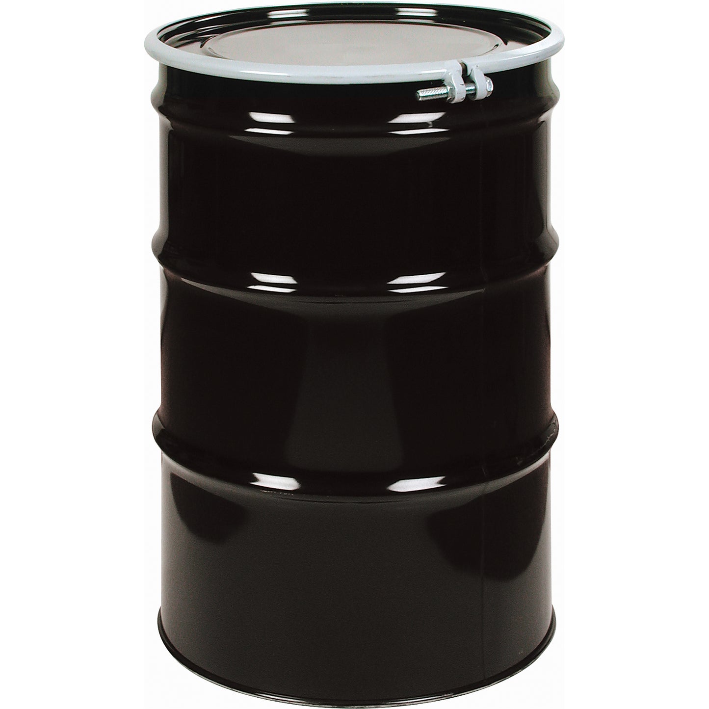 Steel Drums, 55 US gal (45 imp. gal.), Unlined, Black, Open Top, 1A2/Y1.4/140, 20 Gauge