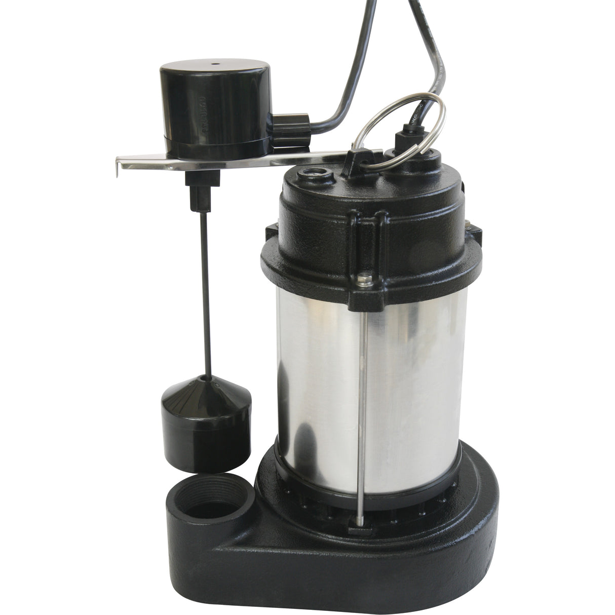Stainless Steel Housing-Cast Iron Base Sump Pump, 1/2 HP, 4400 GPH Flow Rate