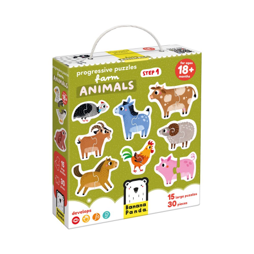 PROGRESSIVE PUZZLES - FARM ANIMALS 30pc PUZZLE (18m+) (Case of 10)