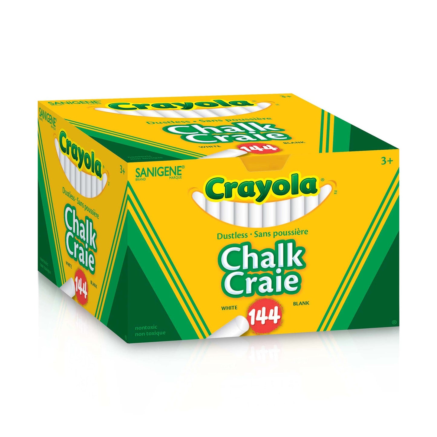 Crayola Dustless White Chalk, 144 Count (Case of 12)