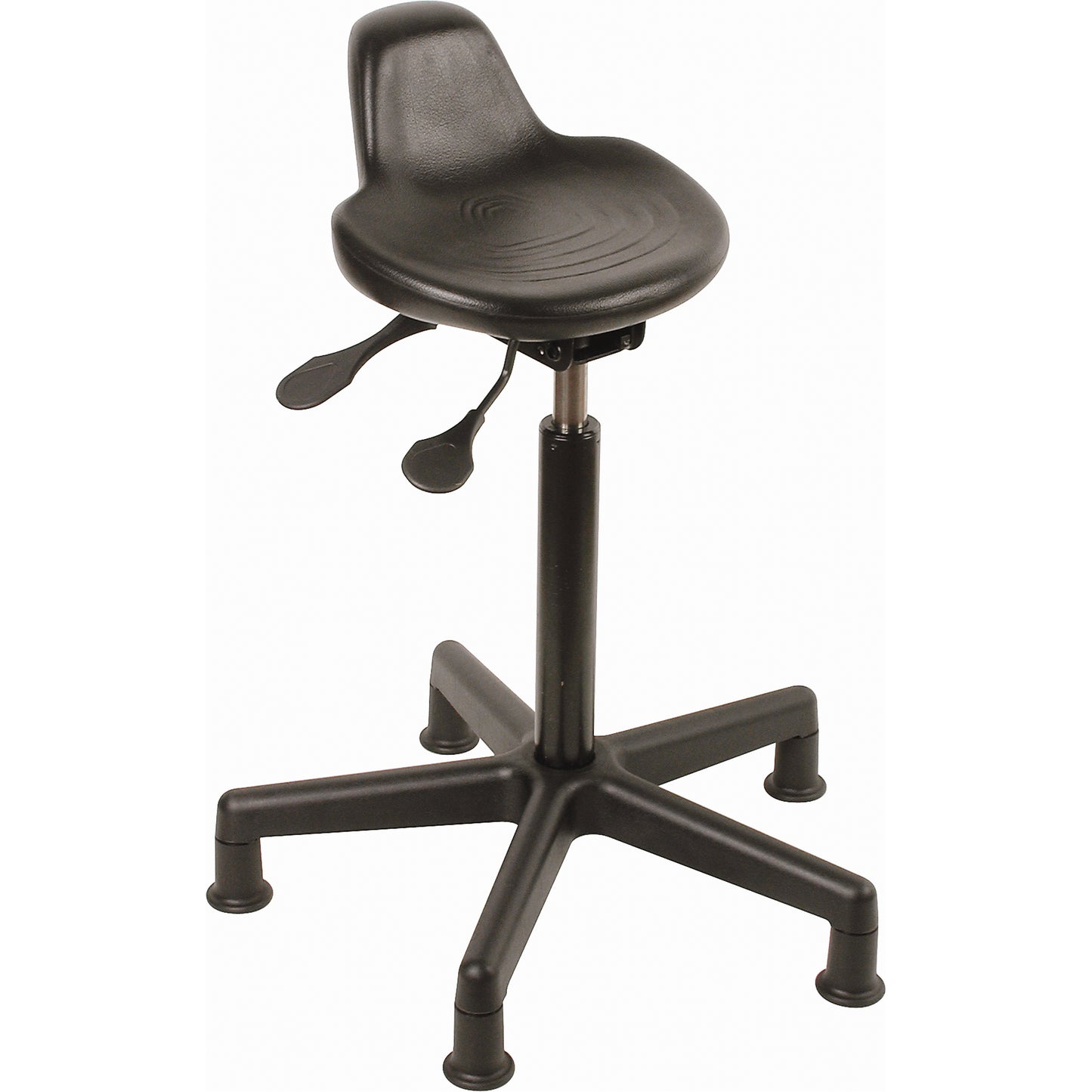 Stool, Sit/Stand, Adjustable, 23" - 33", Polyurethane Seat, Black
