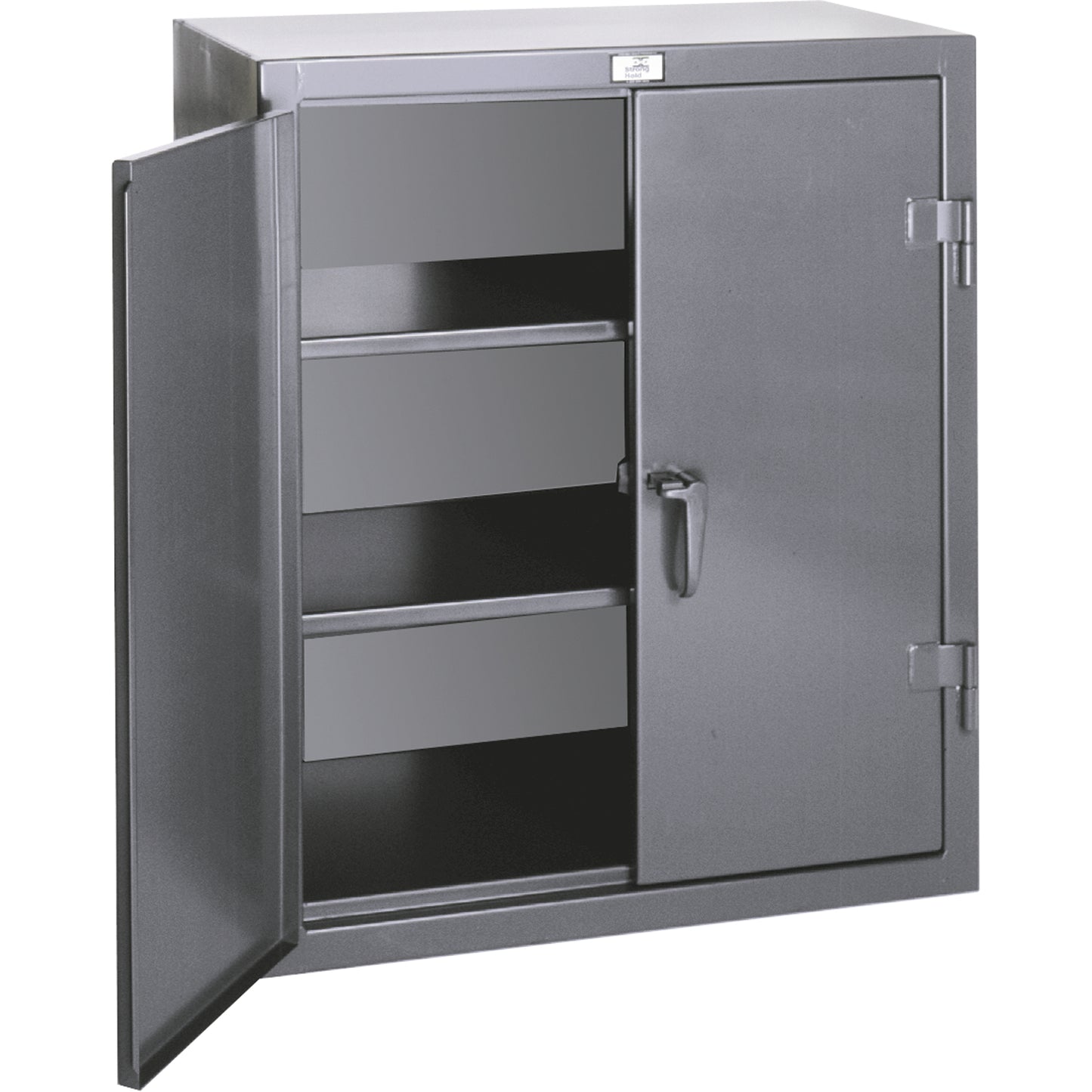 Counter Top Storage Cabinets, Steel, 2 Shelves, 36" H x 36" W x 20" D, Grey