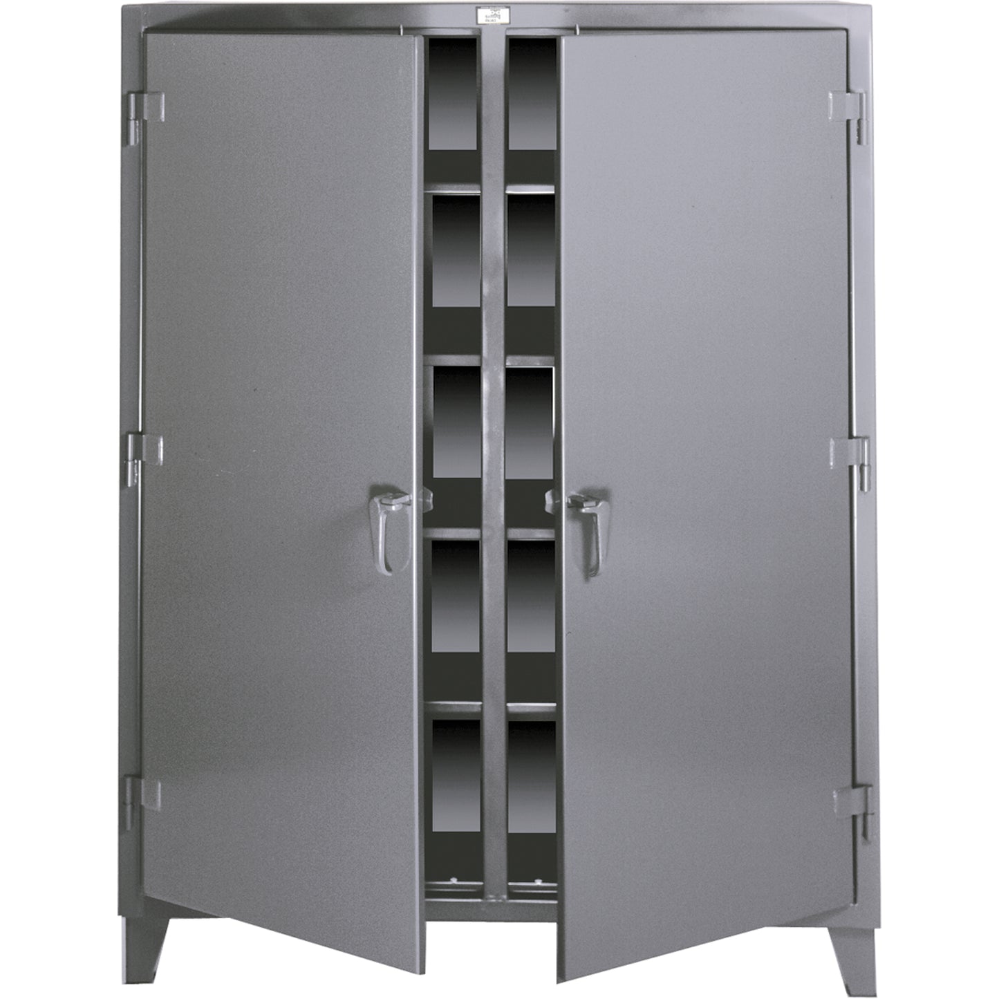 Double Shift Storage Cabinets, Steel, 8 Shelves, 72" H x 48" W x 24" D, Dark Grey