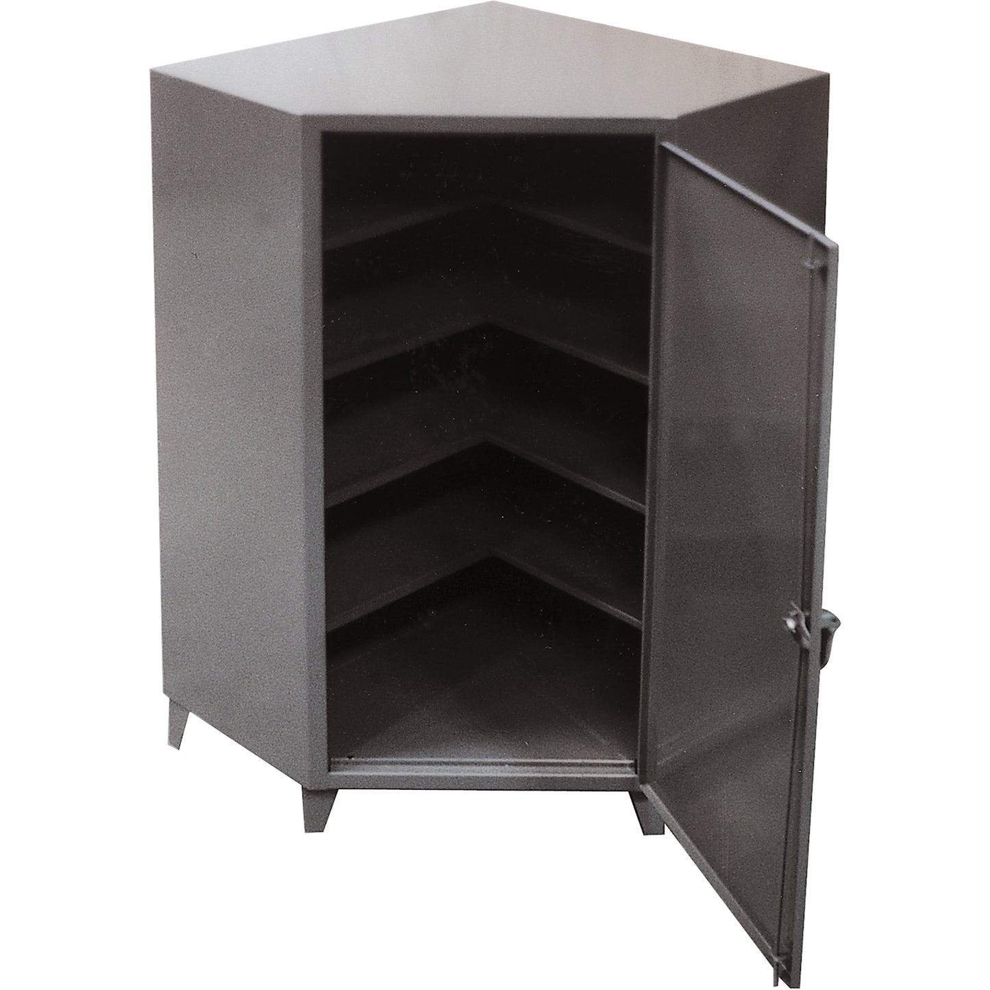 Corner Cabinets, Steel, 4 Shelves, 72" H x 48" W x 24" D, Grey
