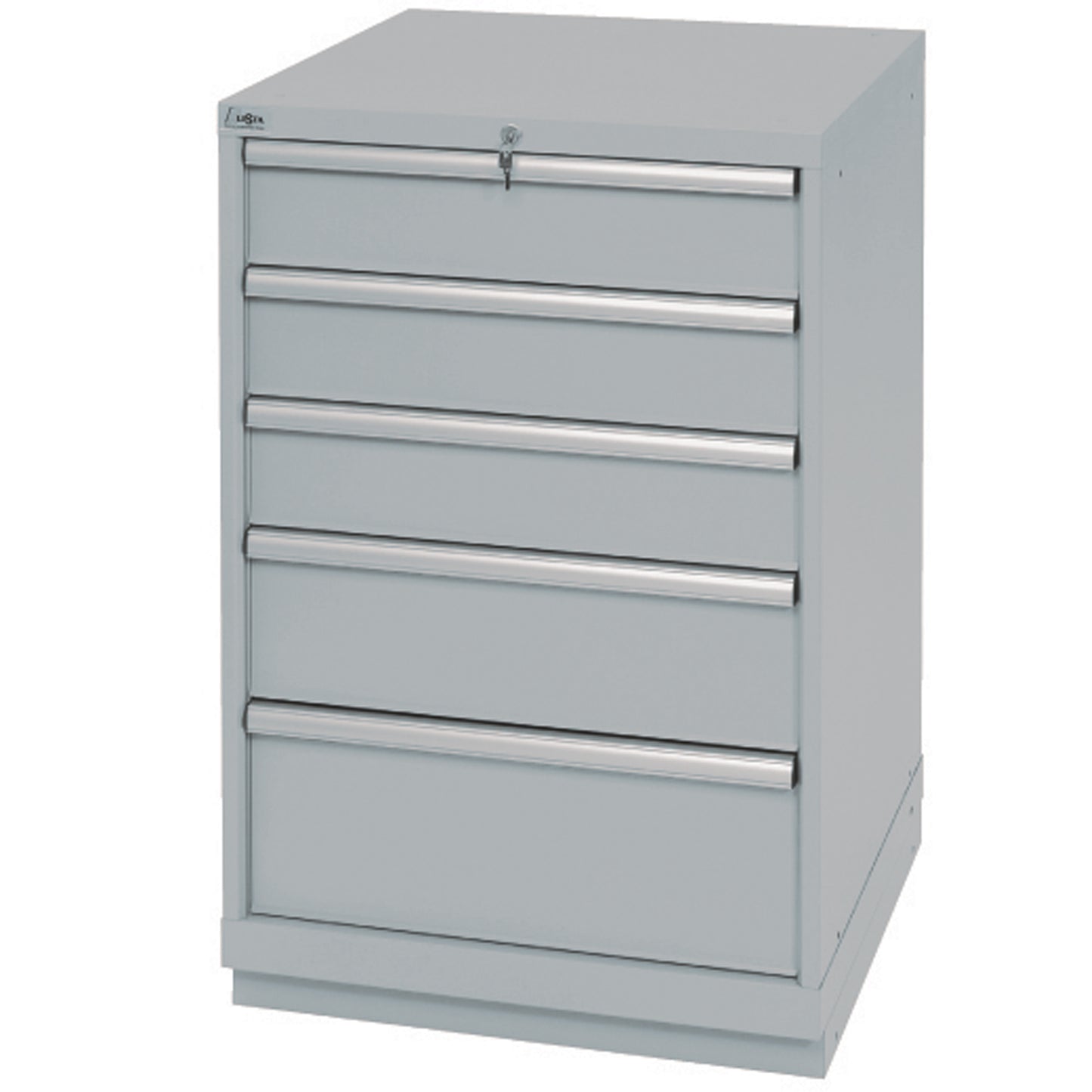 Drawer Cabinets, 5 Drawers, 28-1/4" W x 28-1/2" D x 41-3/4" H, Grey
