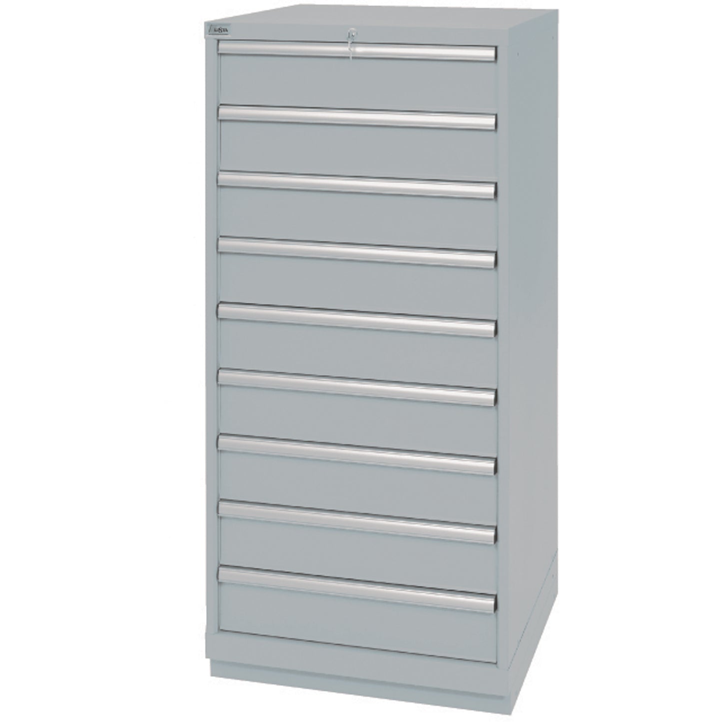 Drawer Cabinets, 9 Drawers, 28-1/4" W x 28-1/2" D x 59-1/2" H, Grey