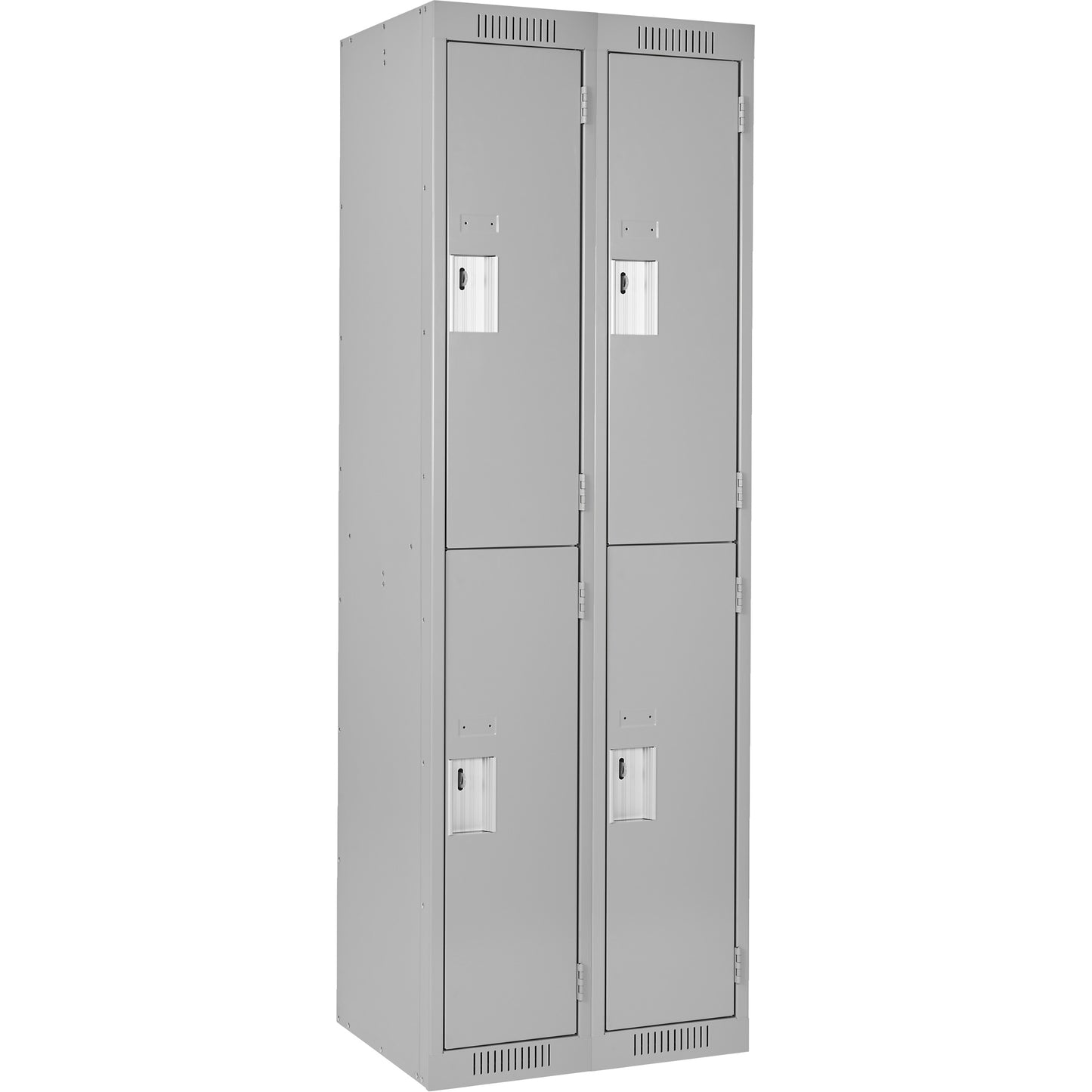 Clean Line™ Lockers, 2 -tier, Bank of 2, 24" x 18" x 72", Steel, Grey, Rivet (Assembled)