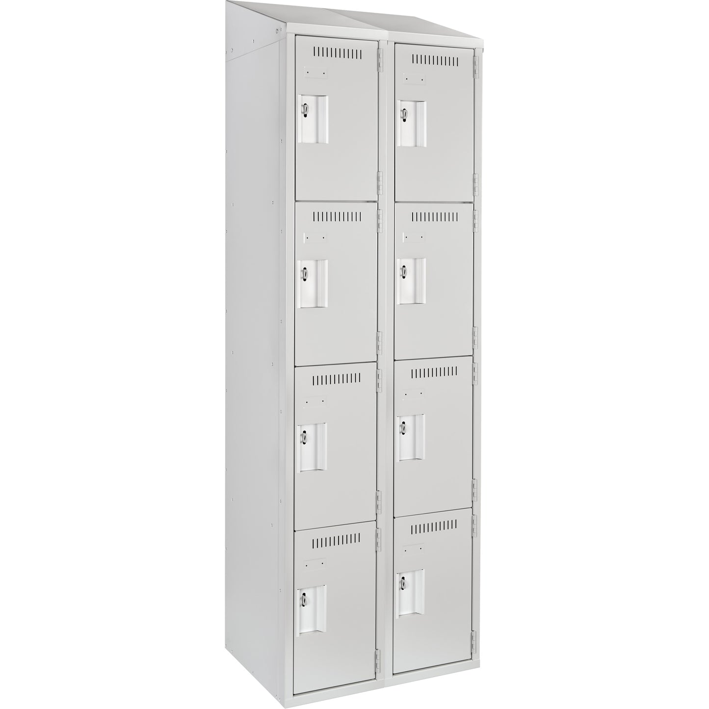 Clean Line™ Lockers, 4 -tier, Bank of 2, 24" x 12" x 78", Steel, Grey, Rivet (Assembled)