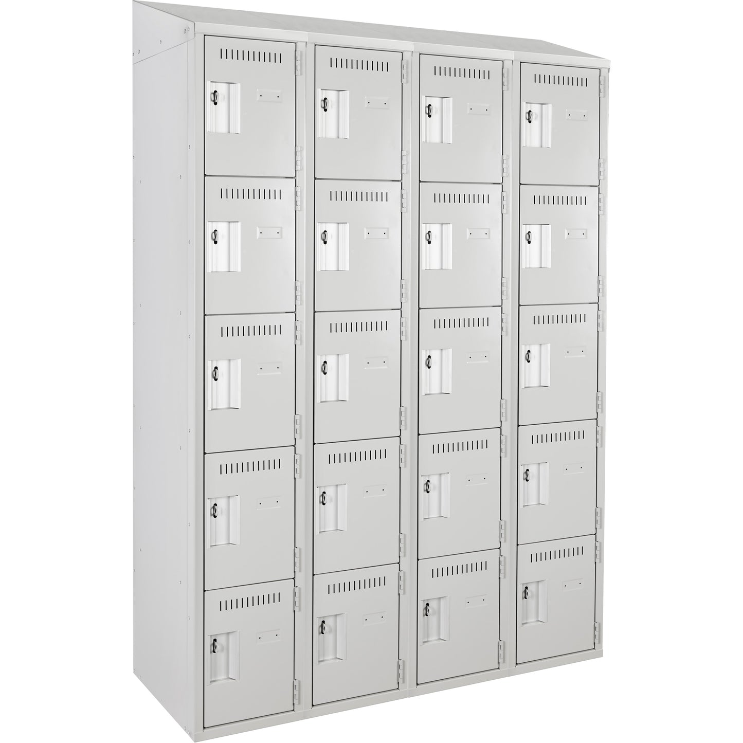 Assembled Clean Line™ Personal Effects Lockers, 5 -tier, Bank of 4, 12" x 78" x 48", Steel