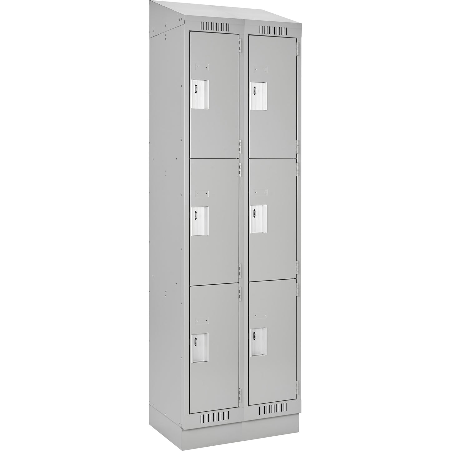 Clean Line™ Lockers, 3 -tier, Bank of 2, 36" x 18" x 82", Steel, Grey, Rivet (Assembled)