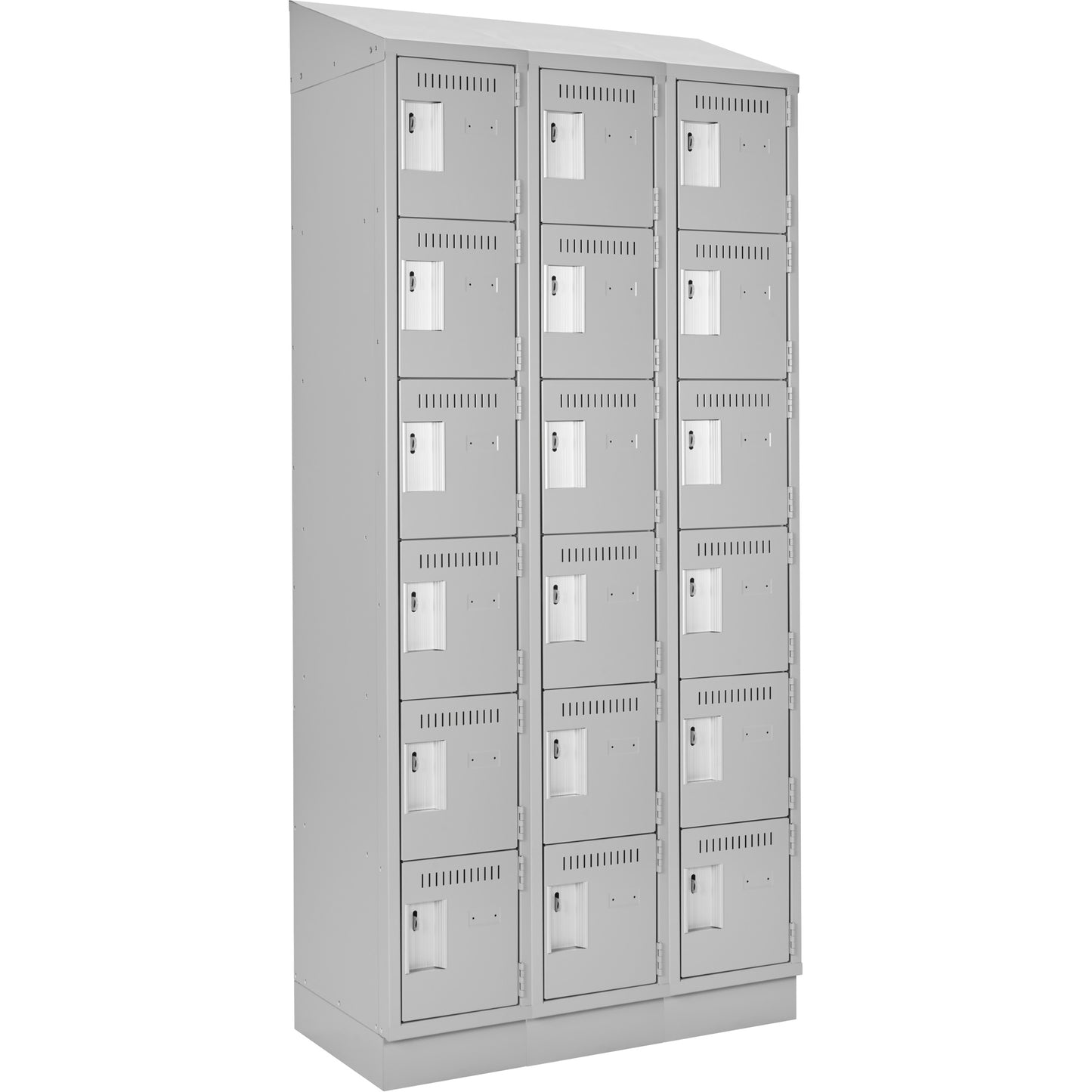 Clean-Line Lockerette, 6 -tier, Bank of 3, 18" x 72" x 15", Steel