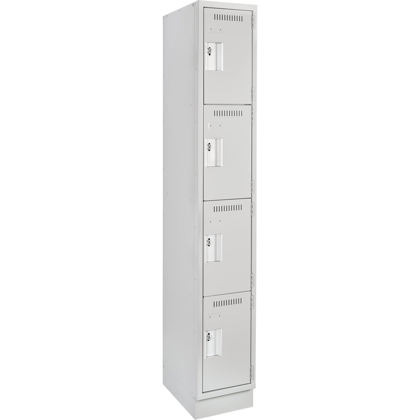 Clean Line™ Lockers, 4 -tier, 12" x 12" x 76", Steel, Grey, Rivet (Assembled)