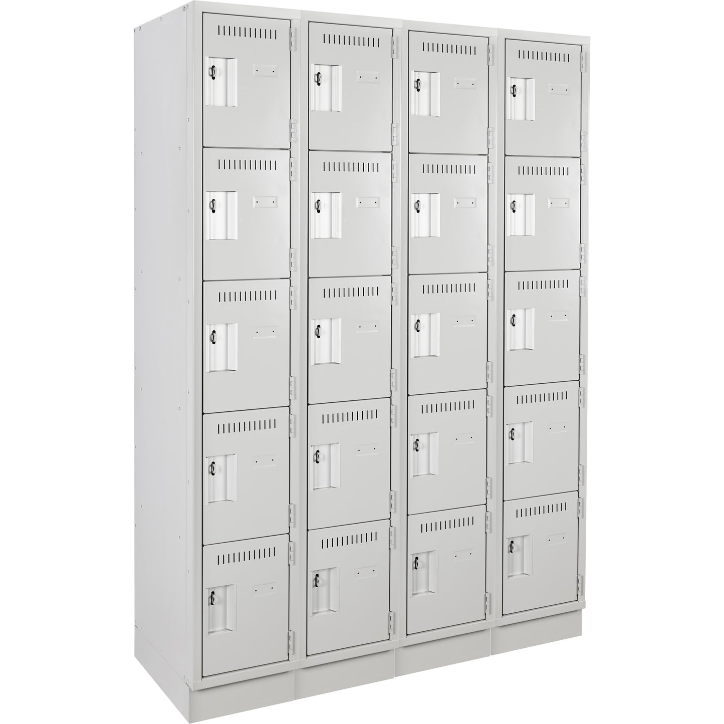 Clean Line™ Lockers, 5 -tier, Bank of 4, 48" x 18" x 76", Steel, Grey, Rivet (Assembled)