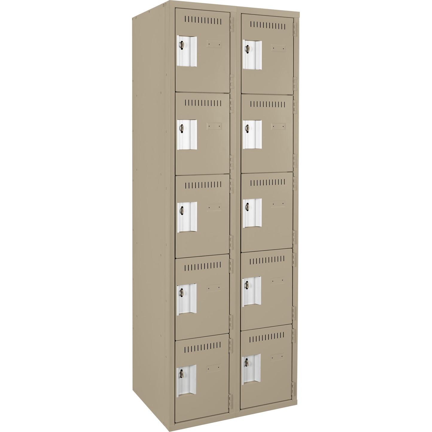 Assembled Clean Line™ Personal Effects Lockers, 5 -tier, Bank of 2, 15" x 72" x 24", Steel