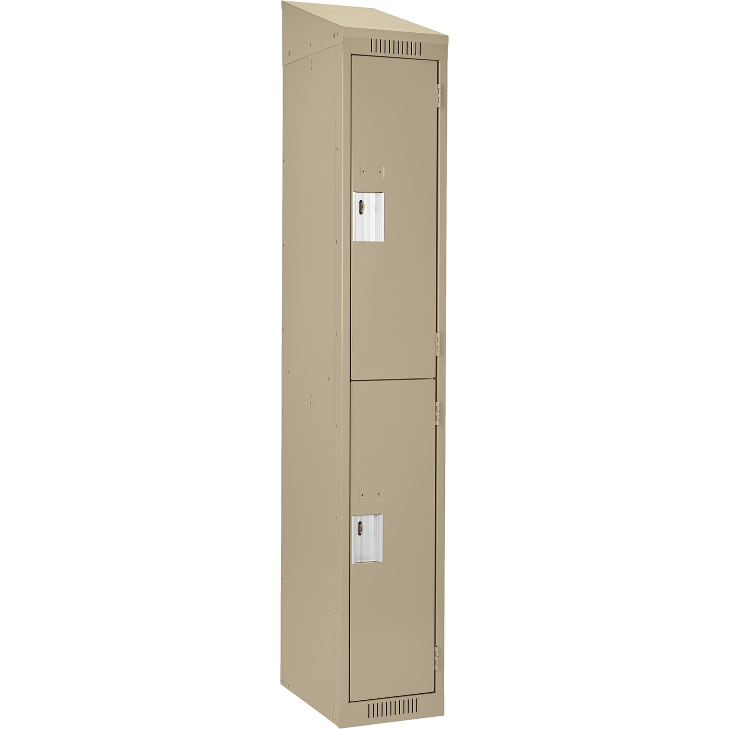 Clean Line™ Lockers, 2 -tier, 12" x 15" x 78", Steel, Beige, Rivet (Assembled)