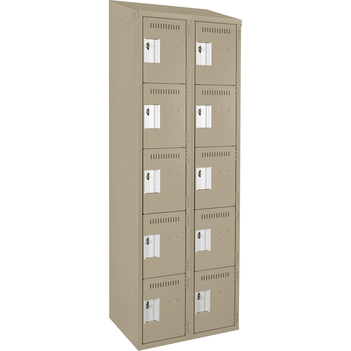 Assembled Clean Line™ Personal Effects Lockers, 5 -tier, Bank of 2, 12" x 78" x 24", Steel