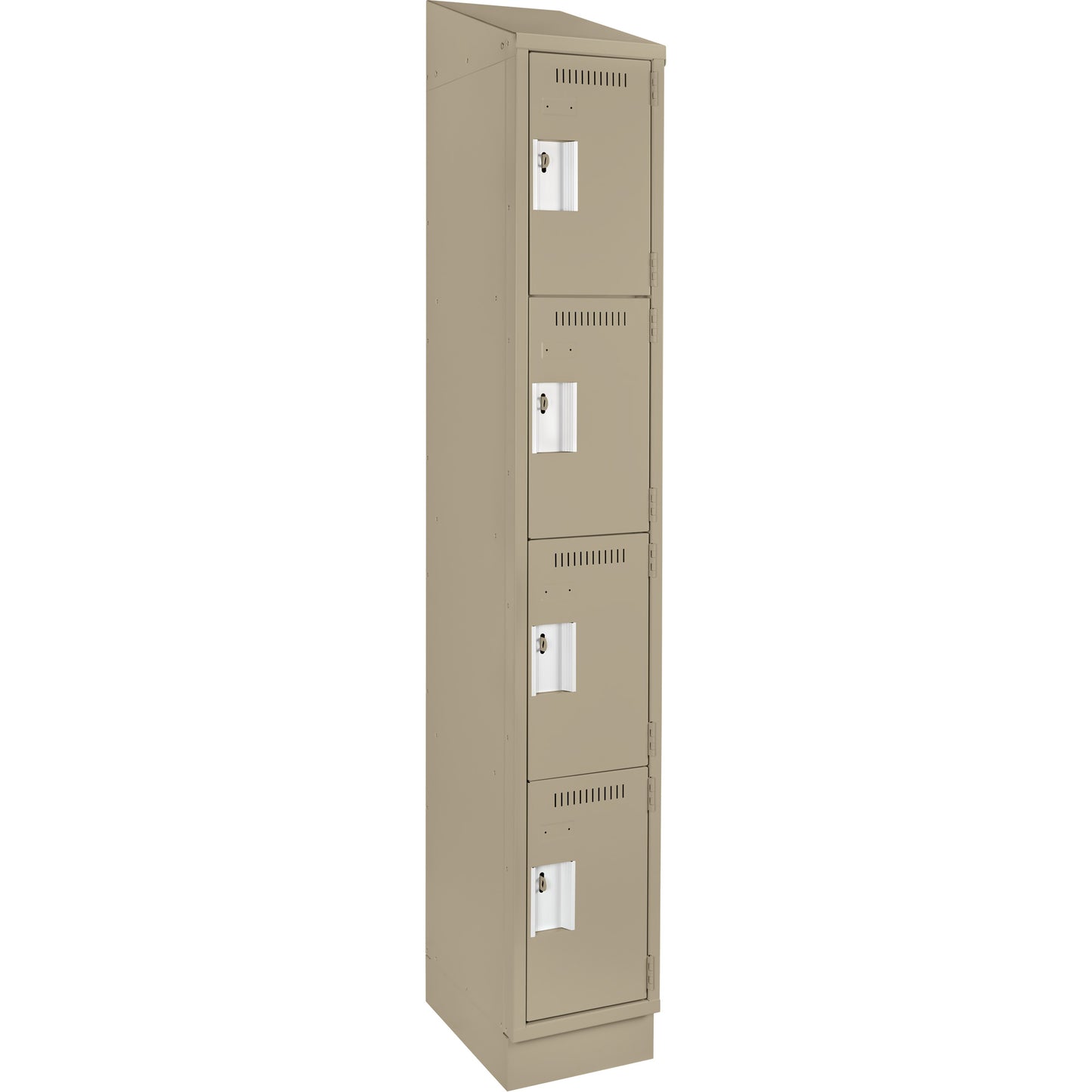 Clean Line™ Lockers, 4 -tier, 12" x 15" x 82", Steel, Beige, Rivet (Assembled)