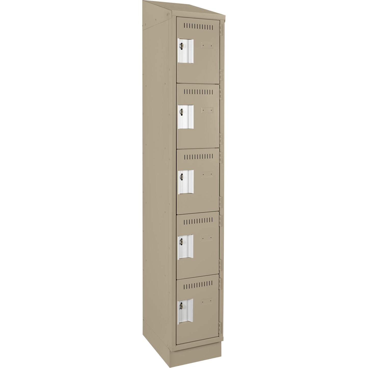 Clean Line™ Lockers, 5 -tier, 12" x 18" x 82", Steel, Beige, Rivet (Assembled)