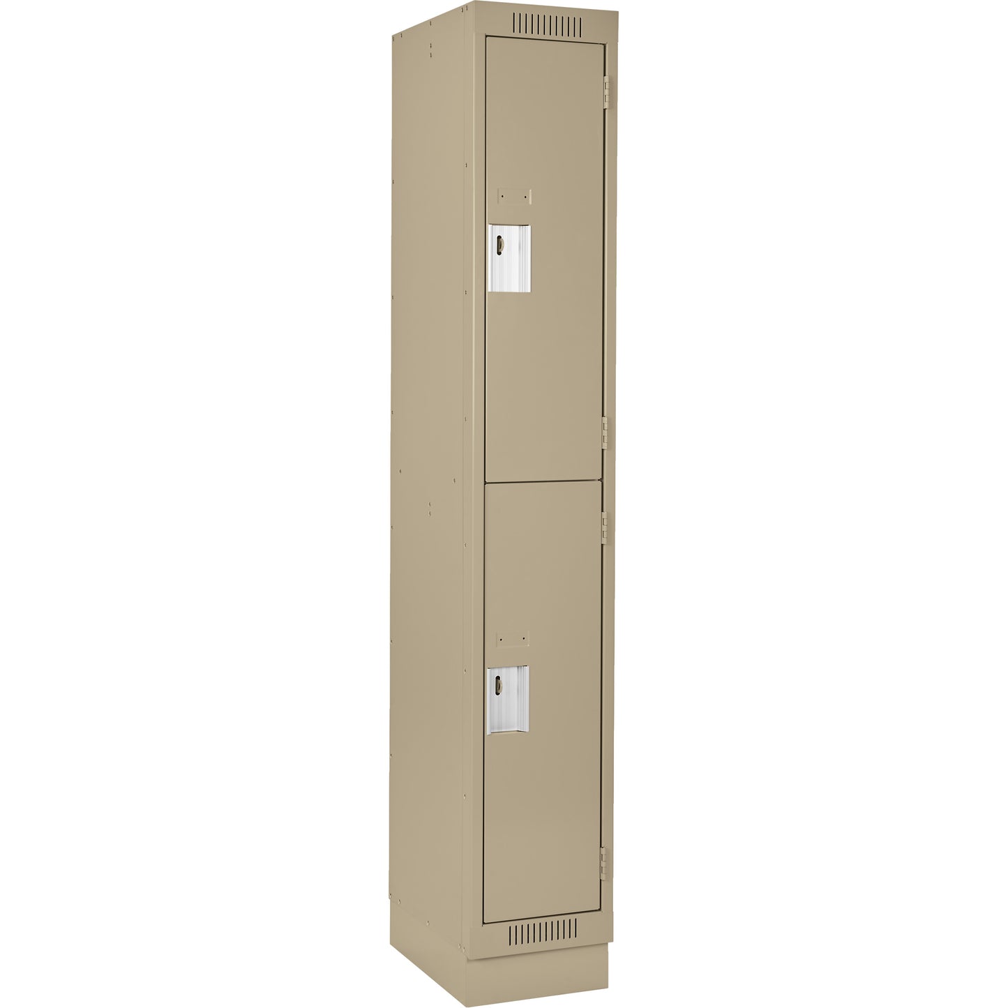 Clean Line™ Lockers, 2 -tier, 18" x 18" x 76", Steel, Beige, Rivet (Assembled)