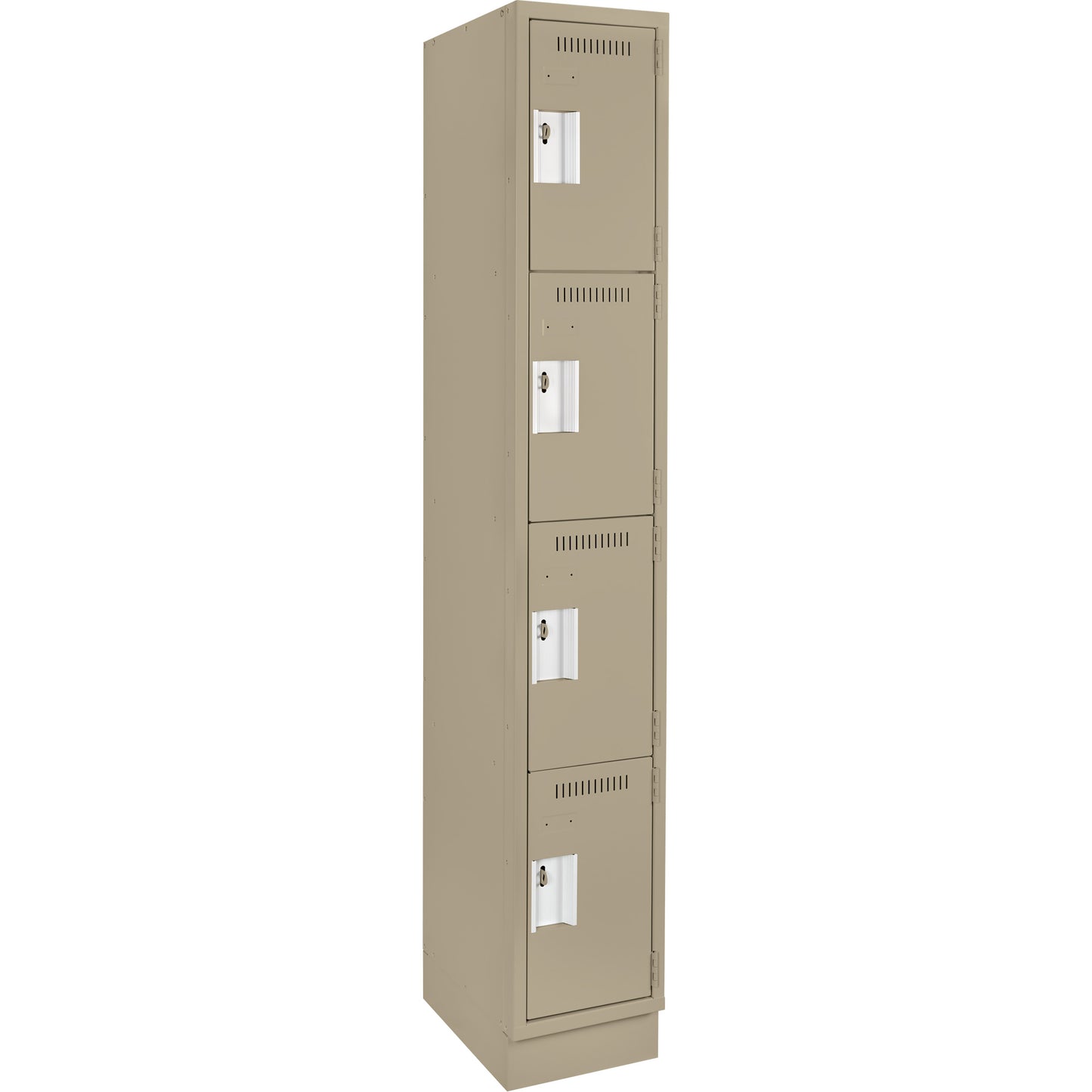 Clean Line™ Lockers, 4 -tier, 12" x 15" x 76", Steel, Beige, Rivet (Assembled)