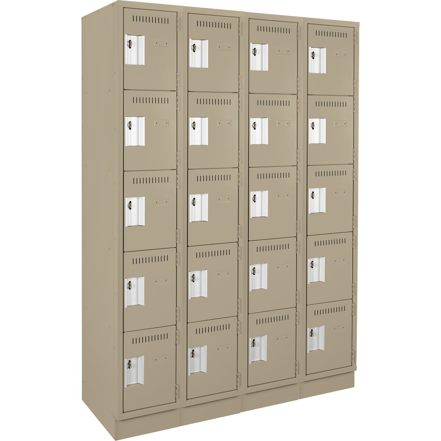 Assembled Clean Line™ Personal Effects Lockers, 5 -tier, Bank of 4, 12" x 76" x 48", Steel
