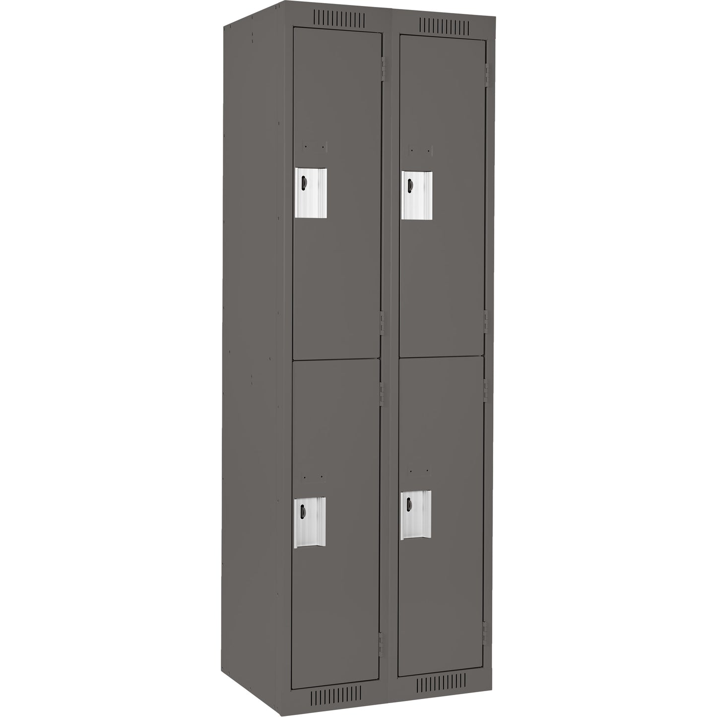 Clean Line™ Lockers, 2 -tier, Bank of 2, 24" x 12" x 72", Steel, Charcoal, Rivet (Assembled)