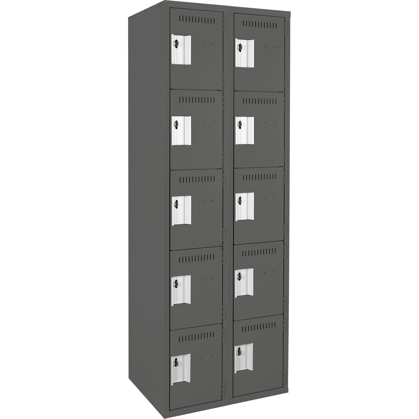 Assembled Clean Line™ Personal Effects Lockers, 5 -tier, Bank of 2, 12" x 72" x 24", Steel