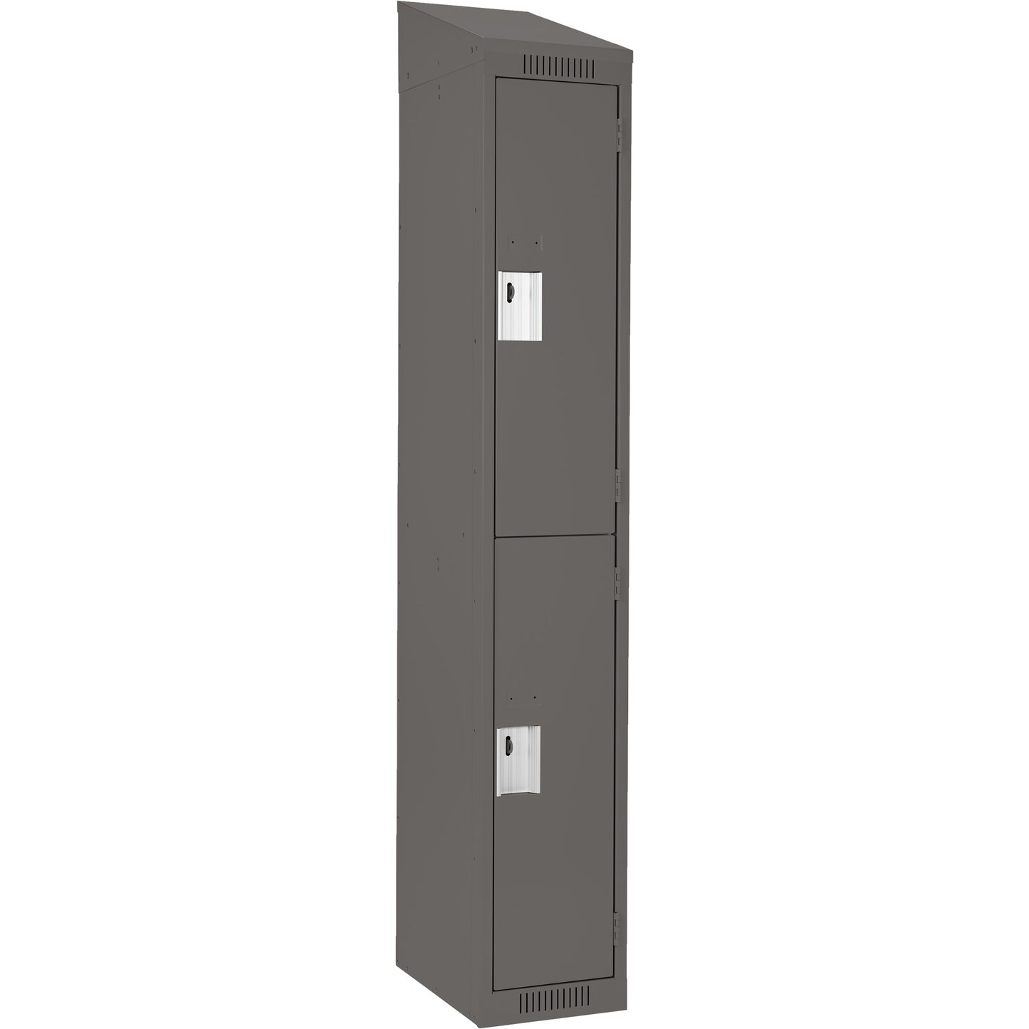 Clean Line™ Lockers, 2 -tier, 12" x 12" x 78", Steel, Charcoal, Rivet (Assembled)