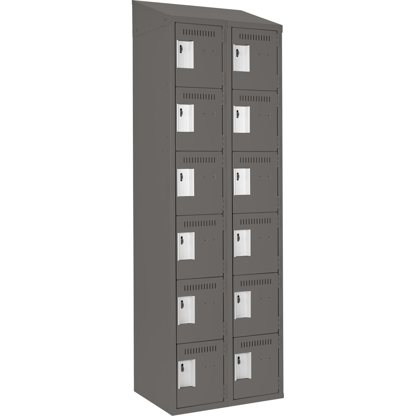 Clean-Line Lockerette, 6 -tier, Bank of 2, 15" x 72" x 12", Steel