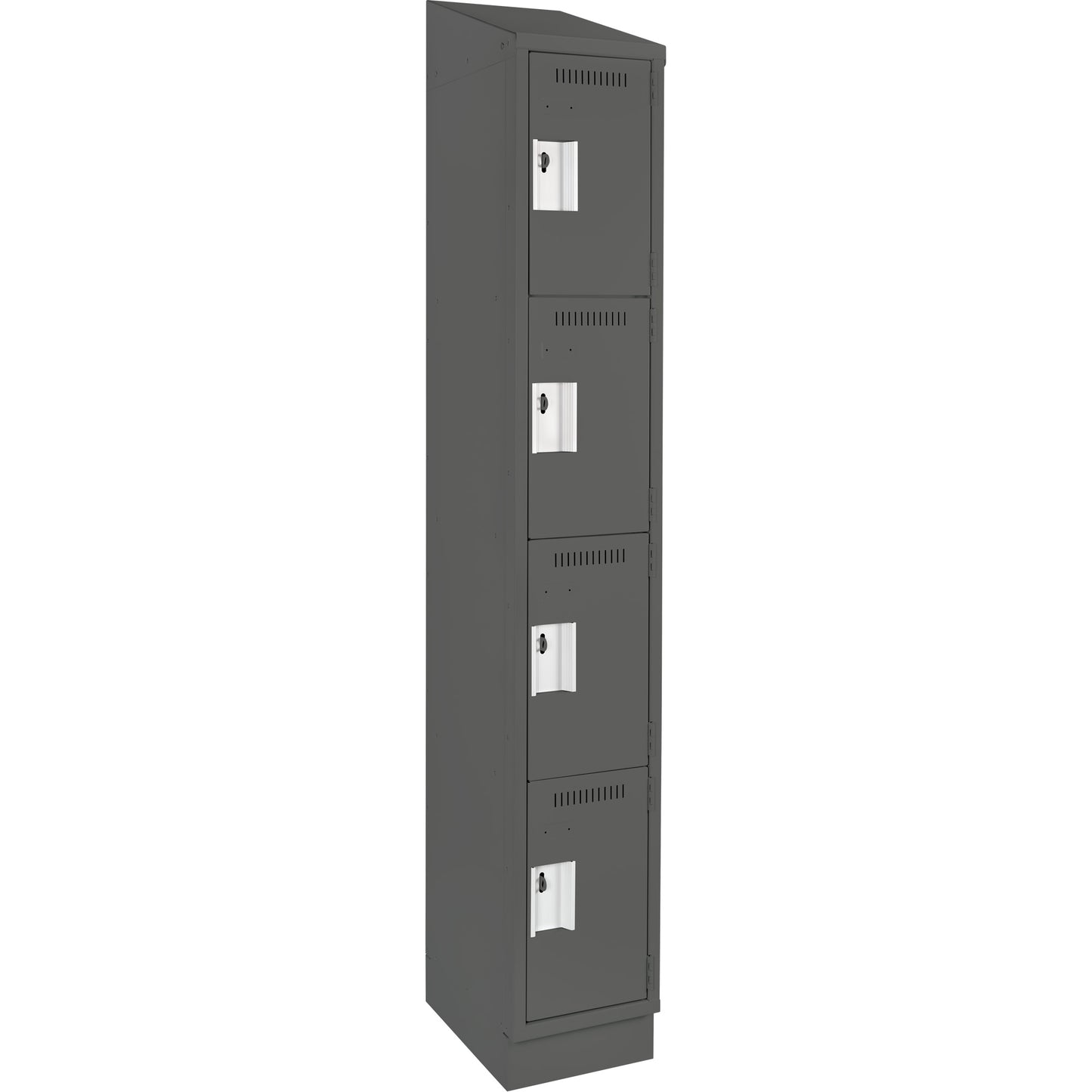 Clean Line™ Lockers, 4 -tier, 12" x 12" x 82", Steel, Charcoal, Rivet (Assembled)