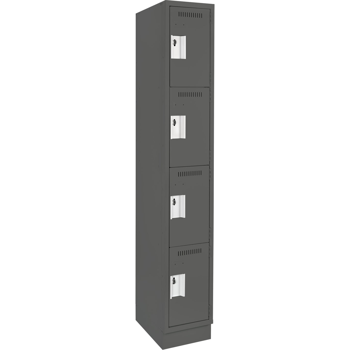 Clean Line™ Lockers, 4 -tier, 12" x 15" x 76", Steel, Charcoal, Rivet (Assembled)