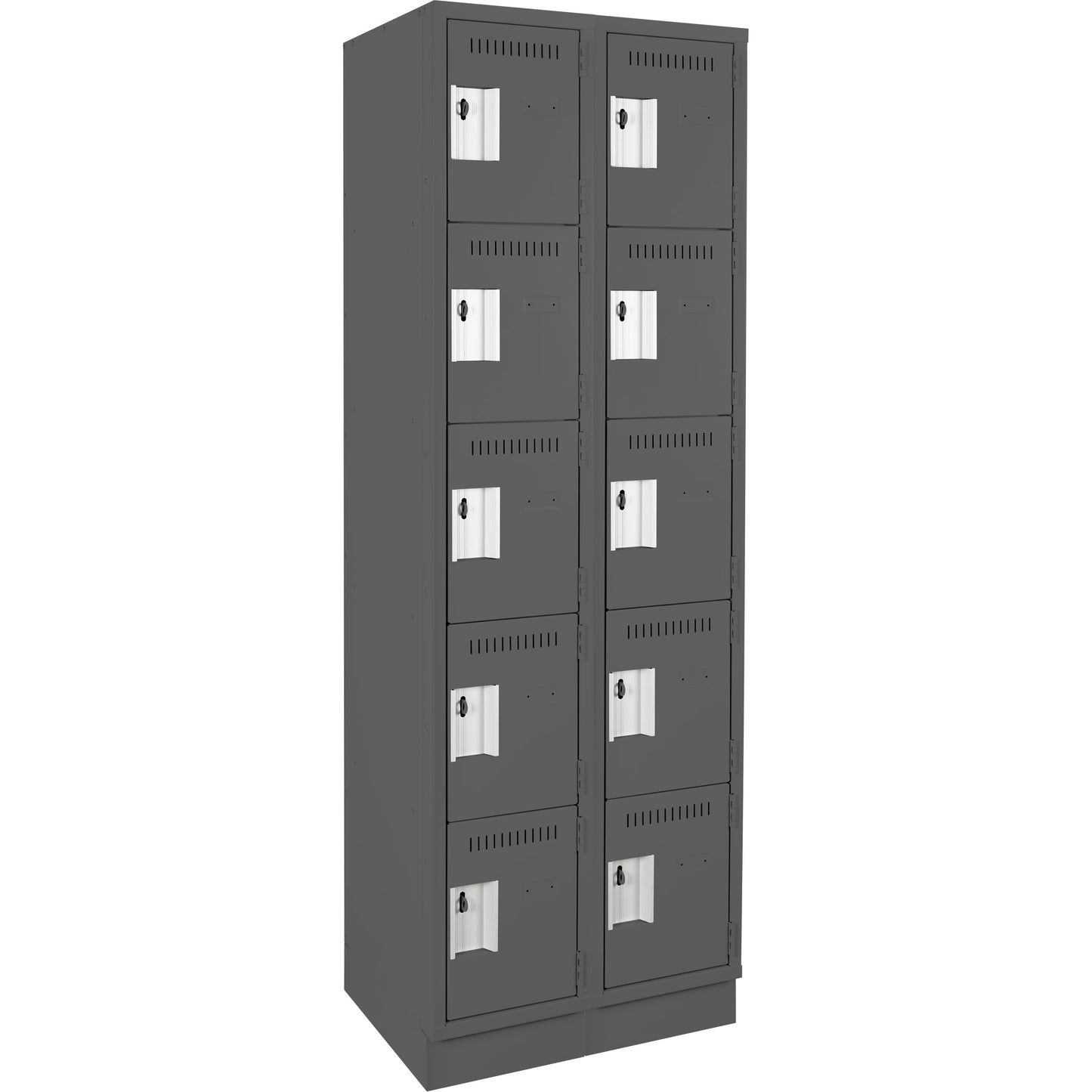Assembled Clean Line™ Personal Effects Lockers, 5 -tier, Bank of 2, 12" x 76" x 24", Steel