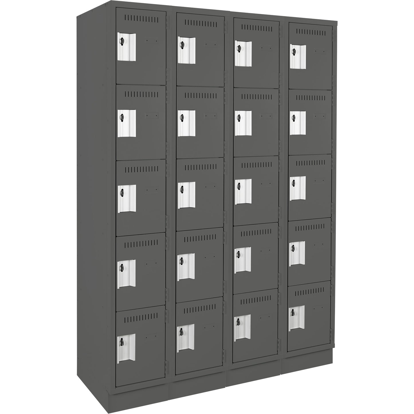 Assembled Clean Line™ Personal Effects Lockers, 5 -tier, Bank of 4, 15" x 76" x 48", Steel